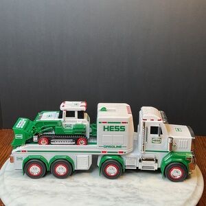 2013 Hess Green and White Toy Truck with Tractor